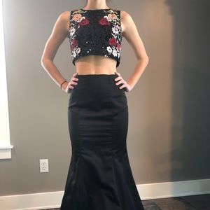 Two piece Mermaid Prom Gown
